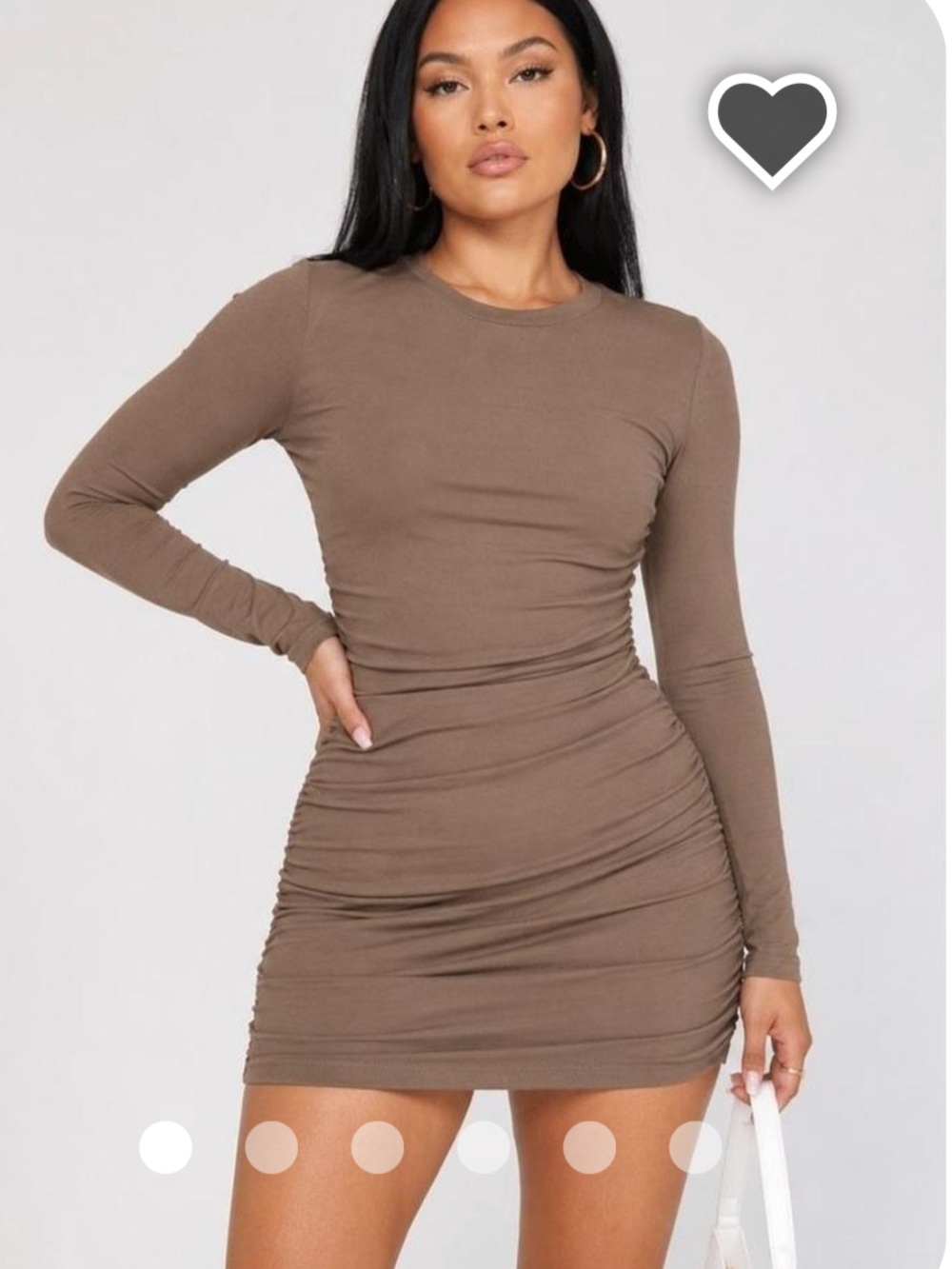 Princess Polly Taupe Long Sleeve dress